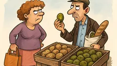 Виц: Тя: „Купи картофи!“ Той: